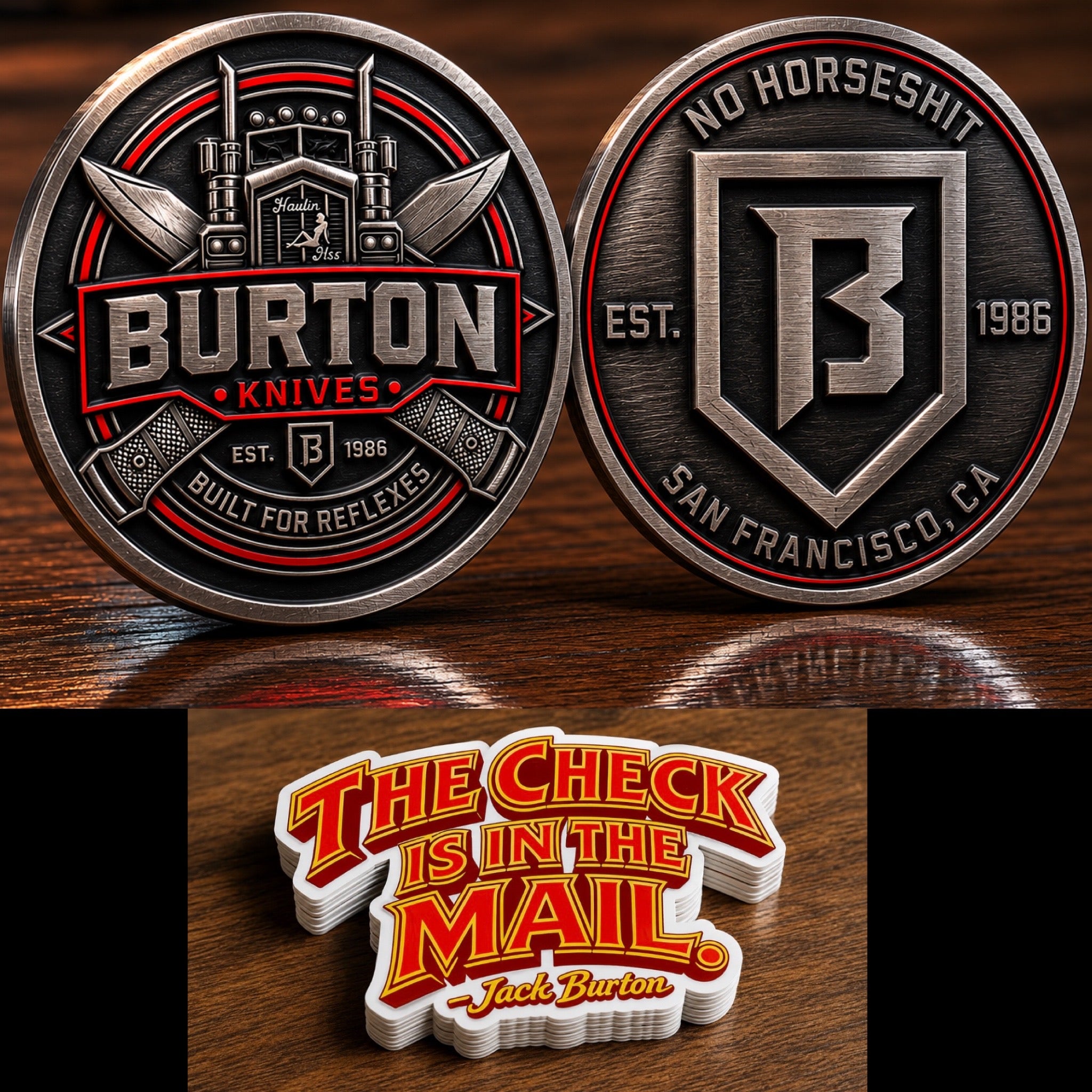 BURTON KNIVES 2" COIN